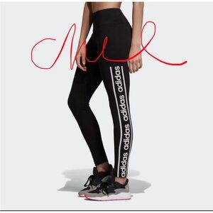 Adidas Black Leggings with Bold White Side Logo